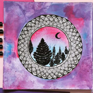 Mandala with Watercolor