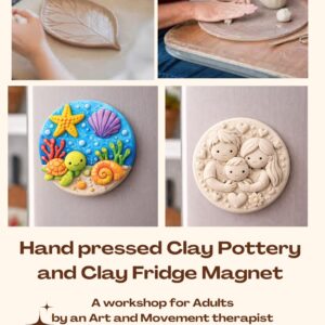 Handpressed Claypottery and Clay Fridgemagnet